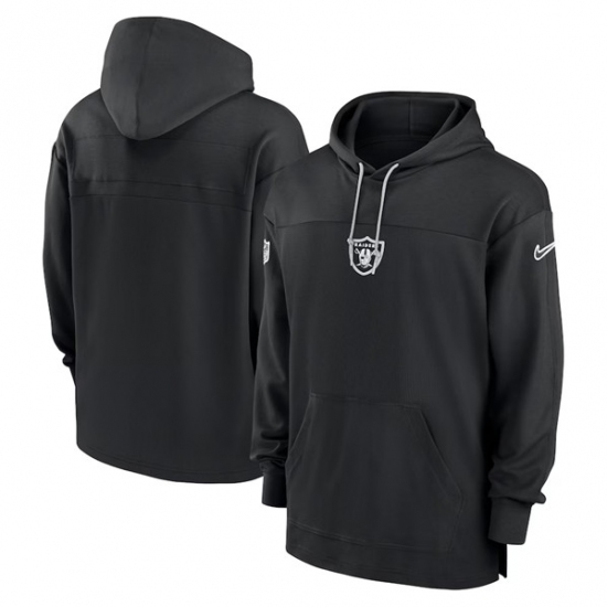 Men's Las Vegas Raiders Black Performance Pullover Hoodie - Vujersey Los Angeles Rams
