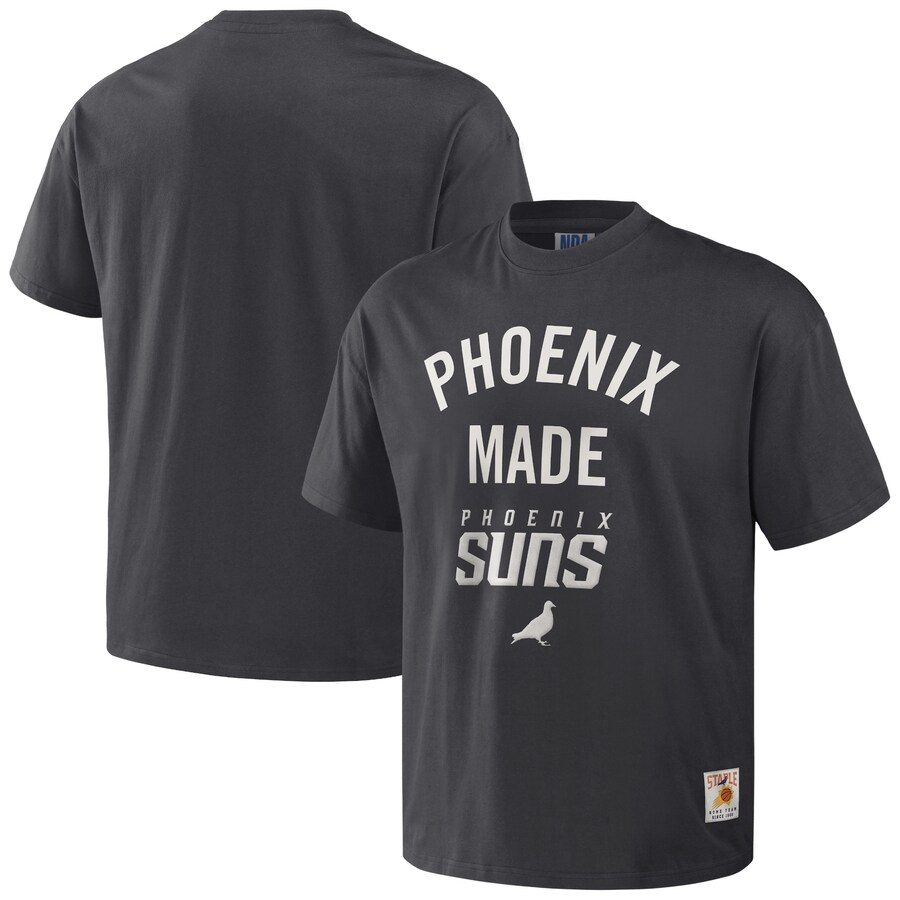 Men's Phoenix Suns NBA x Staple Anthracite Heavyweight Oversized T-Shirt - Vujersey Los Angeles Rams