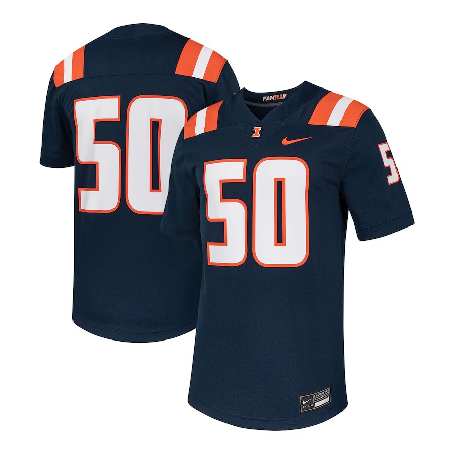 Men's Nike #50 Navy Illinois Fighting Illini Untouchable Football Replica Jersey - Vujersey Los Angeles Rams