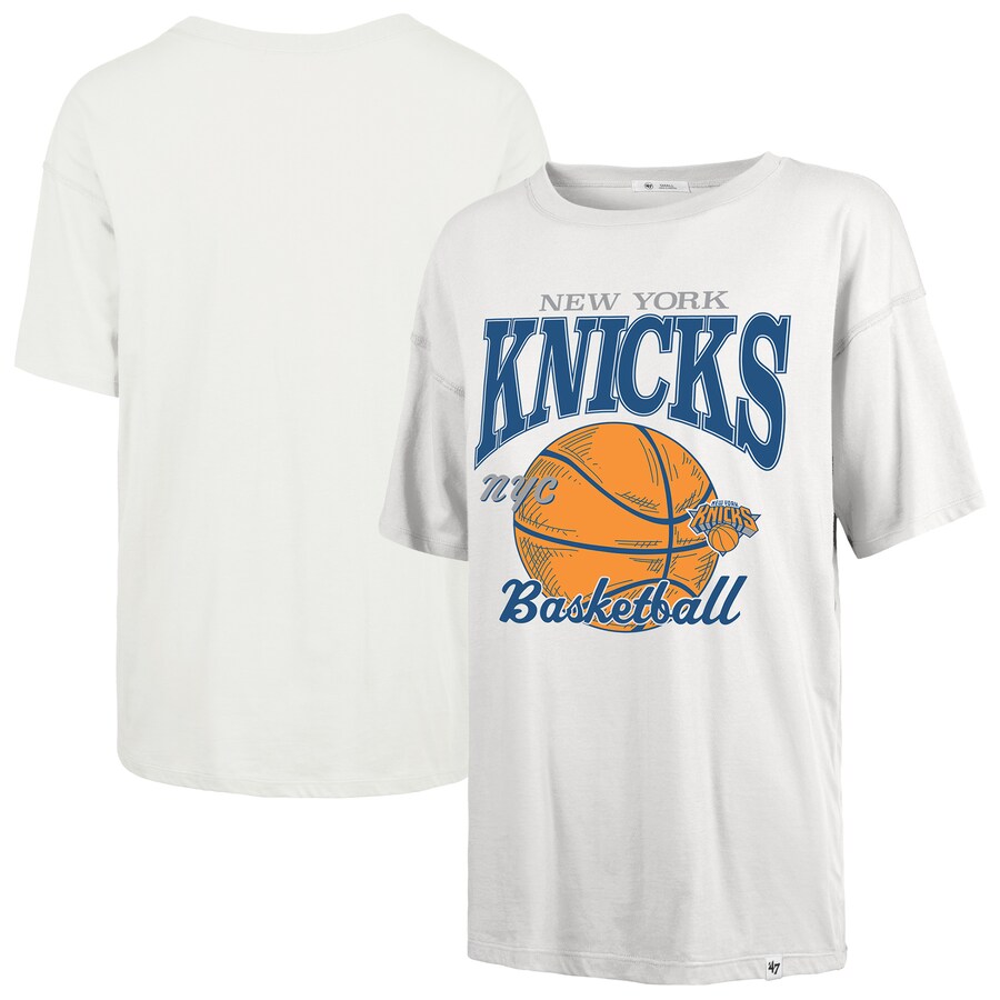 Women's New York Knicks  '47 White City Edition Down Court Sadie T-Shirt - Vujersey Los Angeles Rams