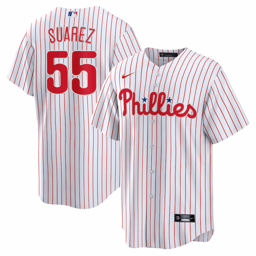 Men's Philadelphia Phillies Ranger Suárez Nike White Home  Replica Player Jersey - Vujersey Los Angeles Rams