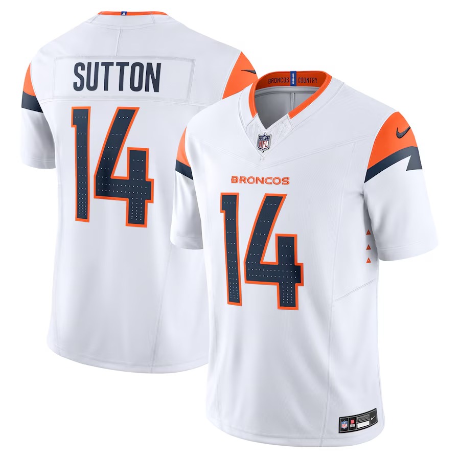 Men's Denver Broncos Courtland Sutton Nike White Mile High Collection Vapor F.U.S.E. Limited Jersey - Vujersey Los Angeles Rams