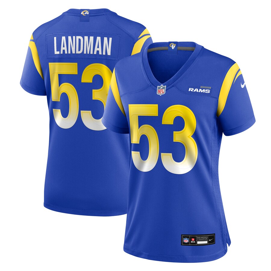 Women's Los Angeles Rams Nate Landman Nike Royal Team Game Jersey - Vujersey Los Angeles Rams