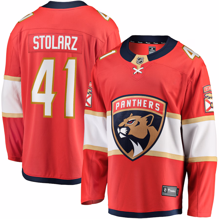 Men's Florida Panthers Anthony Stolarz Fanatics Red Home Breakaway Jersey - Vujersey Los Angeles Rams