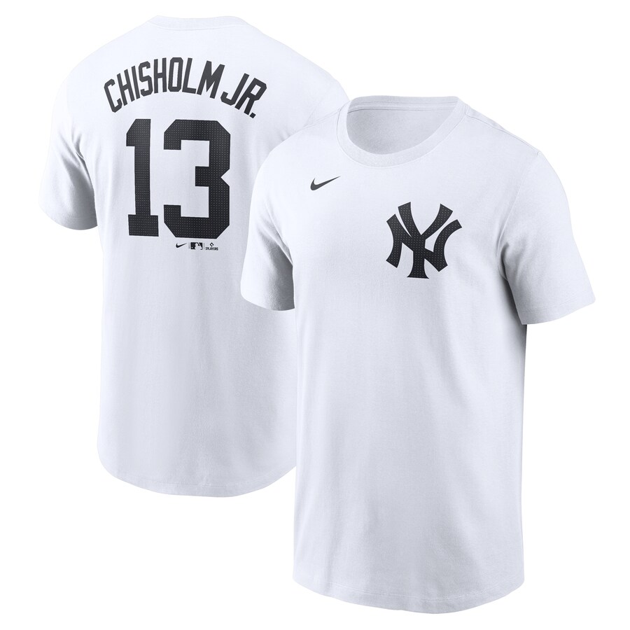 Men's New York Yankees Jazz Chisholm Jr. Nike White Fuse Name & Number T-Shirt - Vujersey Los Angeles Rams