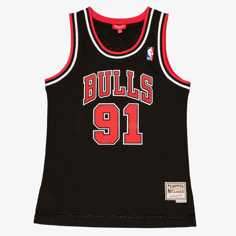 Women's Chicago Bulls Dennis Rodman Black 1997/98 Hardwood Classics Swingman Jersey - Vujersey Los Angeles Rams