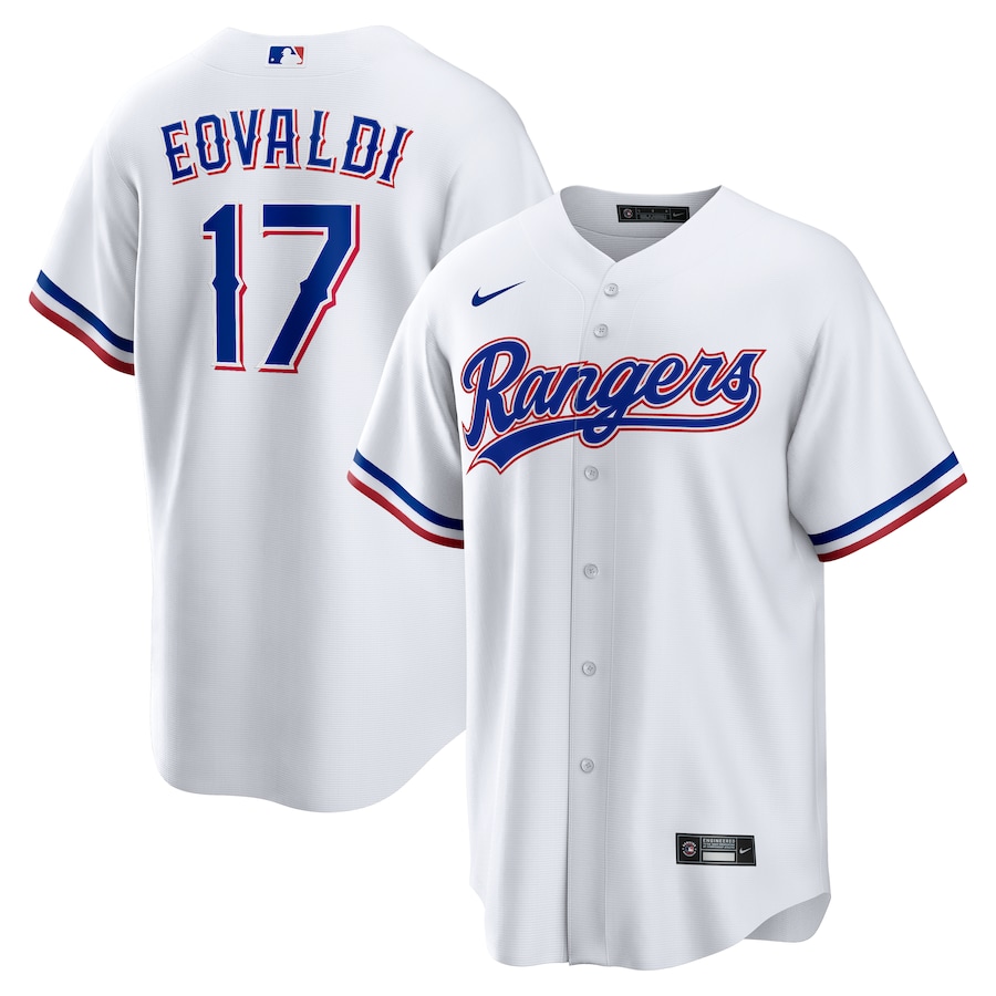 Men's Texas Rangers Nathan Eovaldi Nike White Home Replica Player Jersey - Vujersey Los Angeles Rams