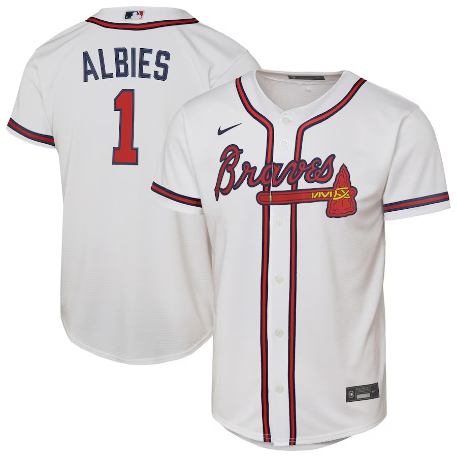 Youth Atlanta Braves Ozzie Albies Nike White Home Replica Player Jersey - Vujersey Los Angeles Rams