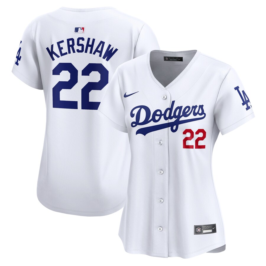 Women's Los Angeles Dodgers Clayton Kershaw Nike White Home Limited Player Jersey - Vujersey Los Angeles Rams