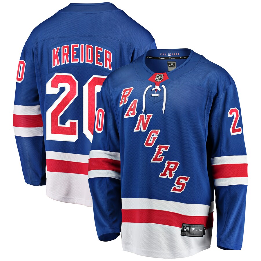 Men's New York Rangers Chris Kreider Fanatics Branded Blue Home Breakaway Player Jersey - Vujersey Los Angeles Rams