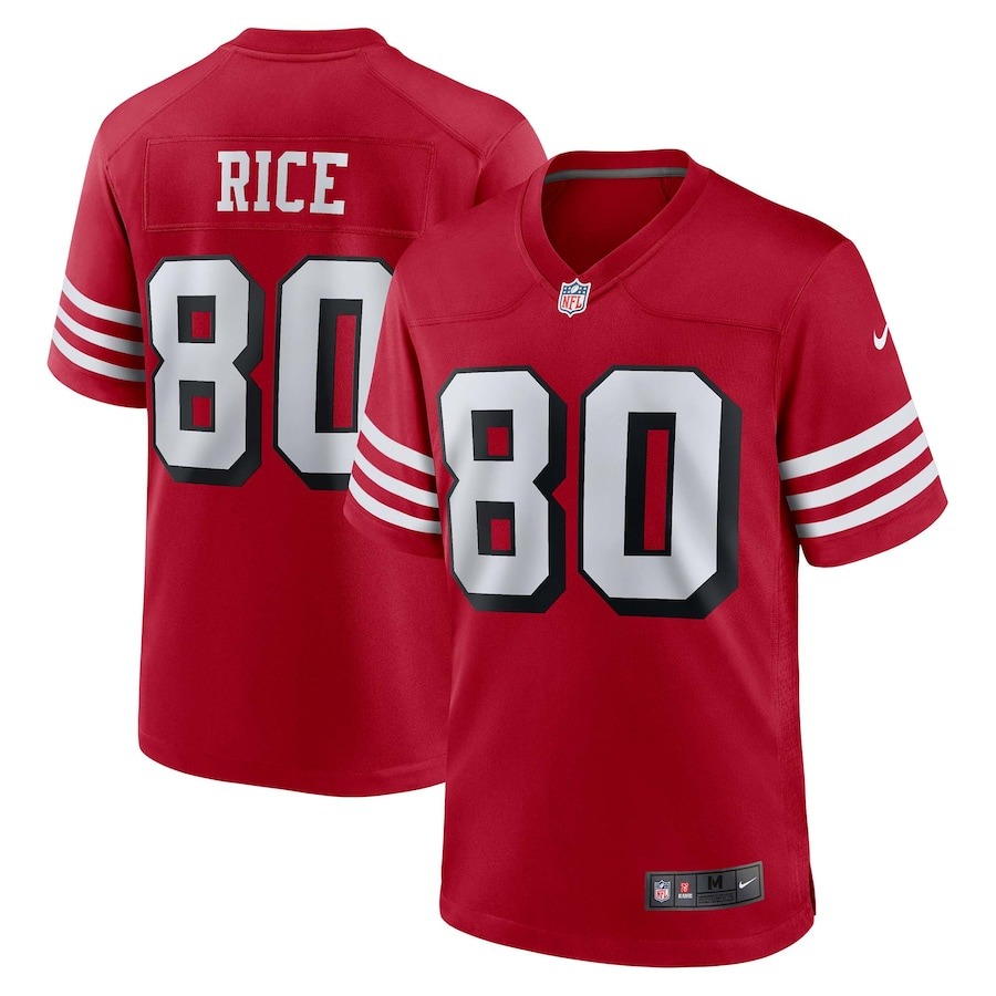 Men's San Francisco 49ers Jerry Rice Nike Scarlet Retired Alternate Game Jersey - Vujersey Los Angeles Rams