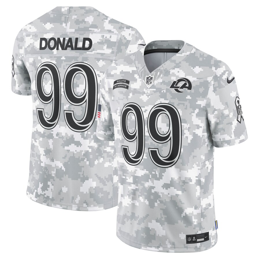 Men's Los Angeles Rams Aaron Donald Nike Arctic Camo 2024 Salute to Service Retired Player Limited Jersey - Vujersey Los Angeles Rams