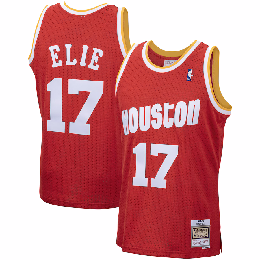 Men's Houston Rockets Mario Elie Mitchell & Ness Red 1993/94 Hardwood Classics Swingman Jersey - Vujersey Los Angeles Rams