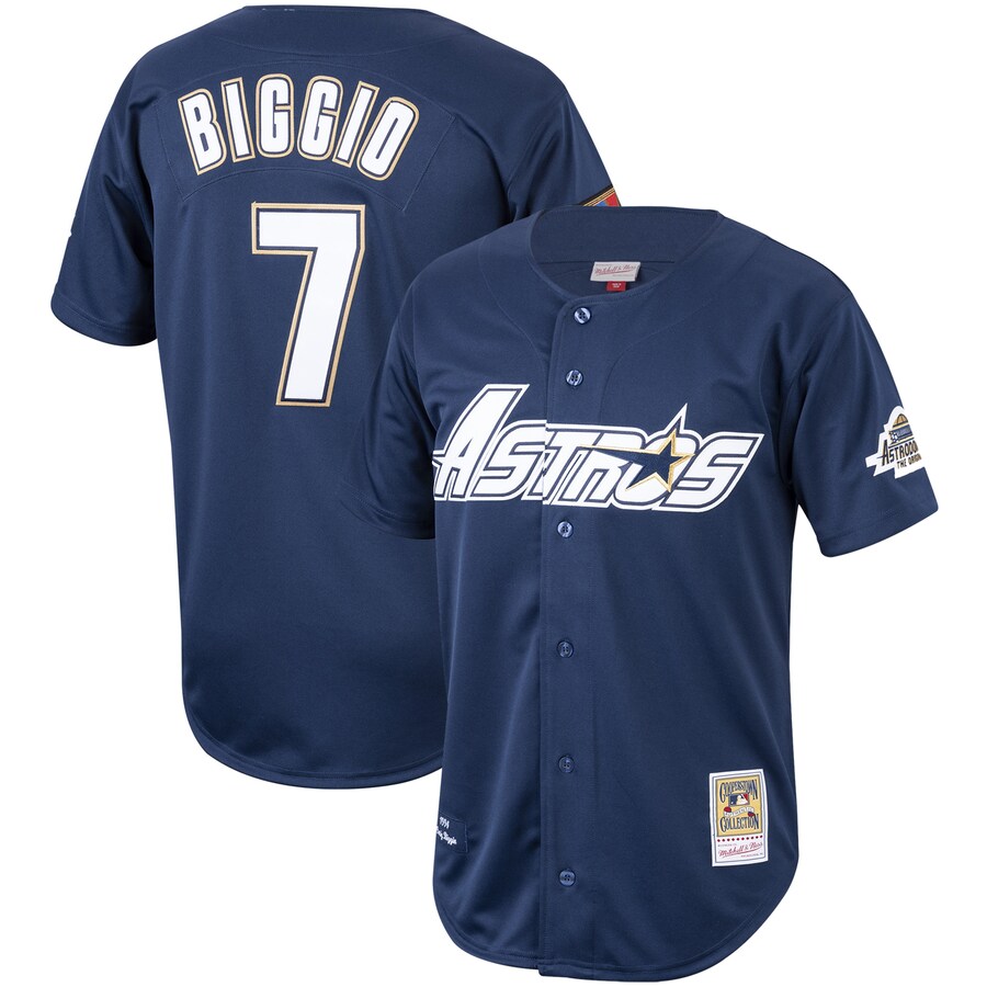 Men's Houston Astros Craig Biggio Mitchell & Ness Navy Cooperstown Collection 1994 Authentic Jersey - Vujersey Los Angeles Rams