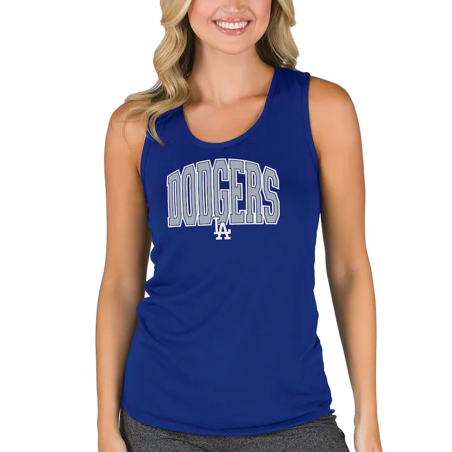 Women's Los Angeles Dodgers Concepts Sport Royal Marathon Racerback Tank Top - Vujersey Los Angeles Rams