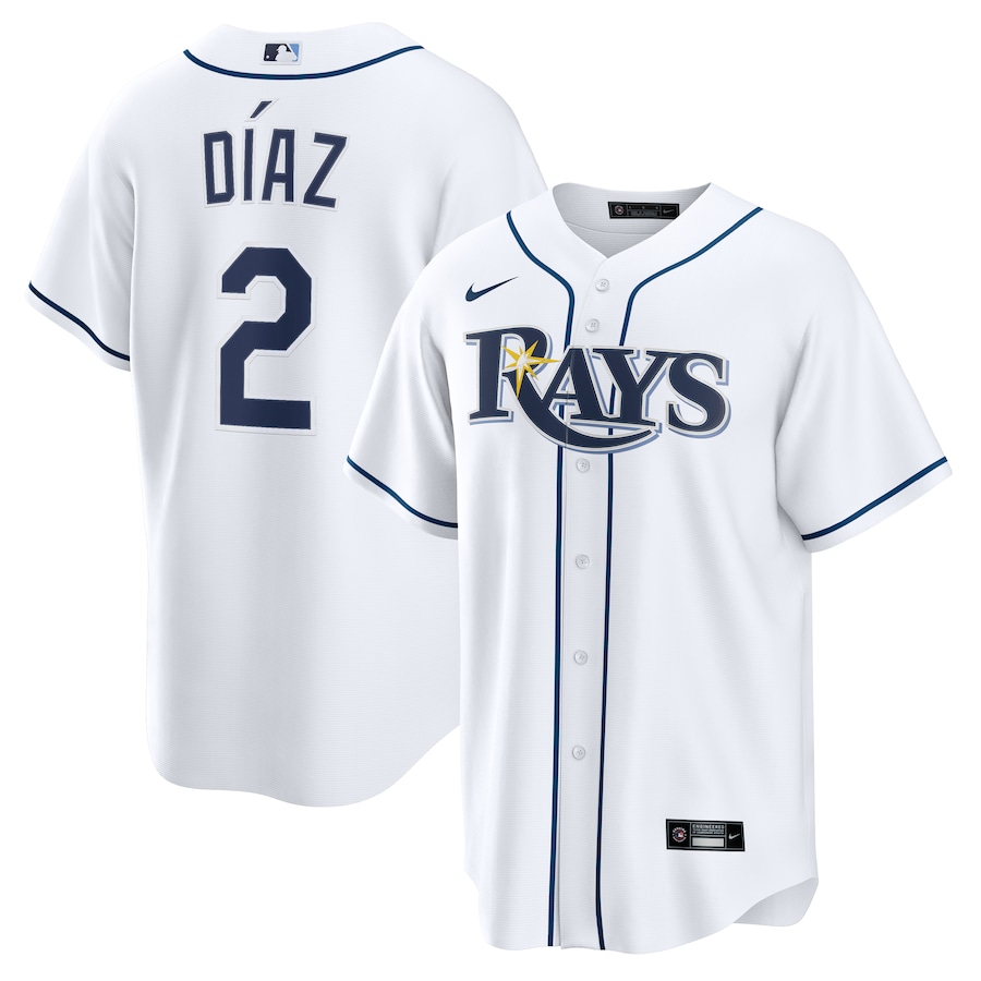 Men's Tampa Bay Rays Yandy Díaz Nike White Home Replica Jersey - Vujersey Los Angeles Rams
