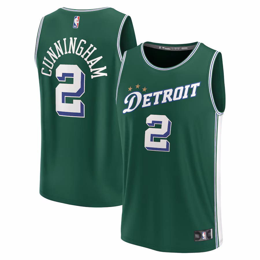 Men's Detroit Pistons Cade Cunningham Fanatics Green Fastbreak Jersey - City Edition - Vujersey Los Angeles Rams