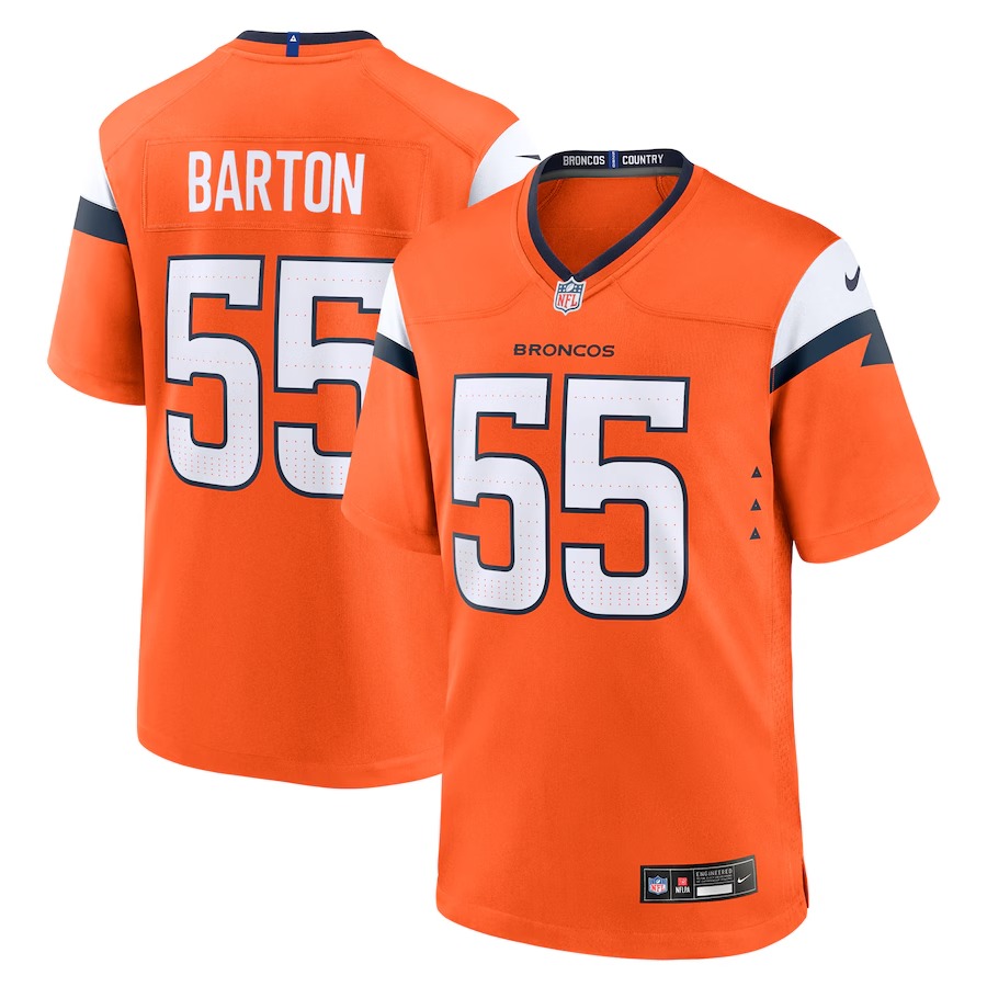 Men's Denver Broncos Cody Barton Nike  Orange Game Jersey - Vujersey Los Angeles Rams