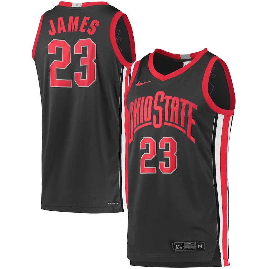 LeBron James Ohio State Buckeyes Nike Limited Basketball Jersey - Charcoal - Vujersey Los Angeles Rams