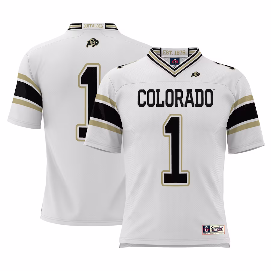 #1 Colorado Buffaloes GameDay Greats Endzone Football Jersey - White - Vujersey Los Angeles Rams