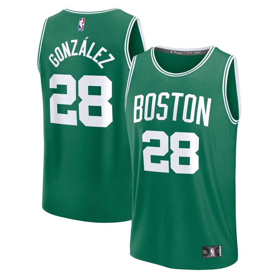 Youth Boston Celtics Hugo Gonzalez Fanatics Kelly Green 2025 NBA Draft First Round Pick Fast Break Replica Jersey - Icon Edition - Vujersey Los Angeles Rams