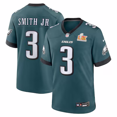 Men's Philadelphia Eagles Nolan Smith Nike Midnight Green Super Bowl LIX Game Player Jersey - Vujersey Los Angeles Rams