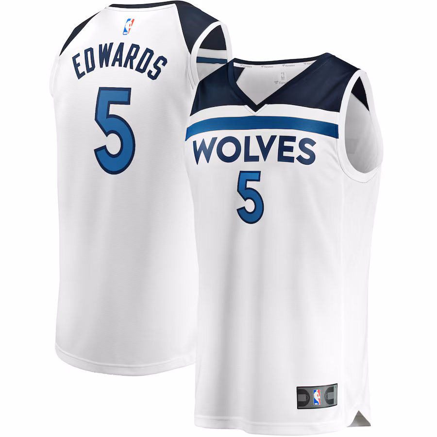 Youth Minnesota Timberwolves Anthony Edwards Fanatics White Fast Break Replica Player Jersey - Association Edition - Vujersey Los Angeles Rams