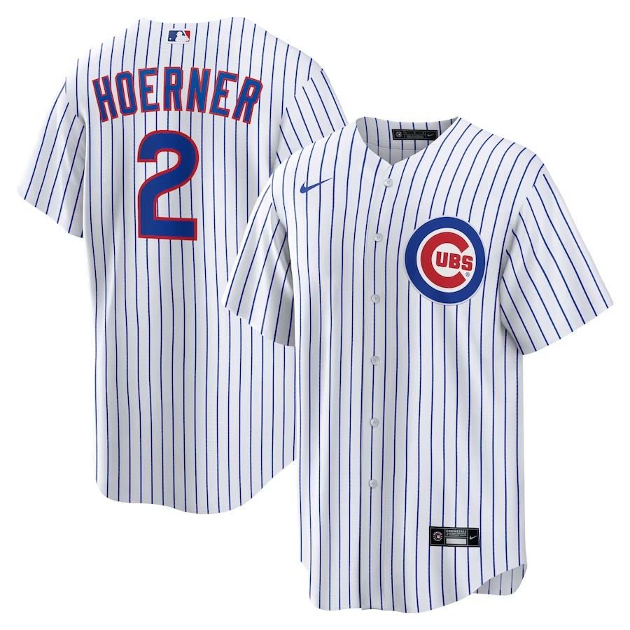 Men's Chicago Cubs Nico Hoerner Nike White Replica Player Jersey - Vujersey Los Angeles Rams