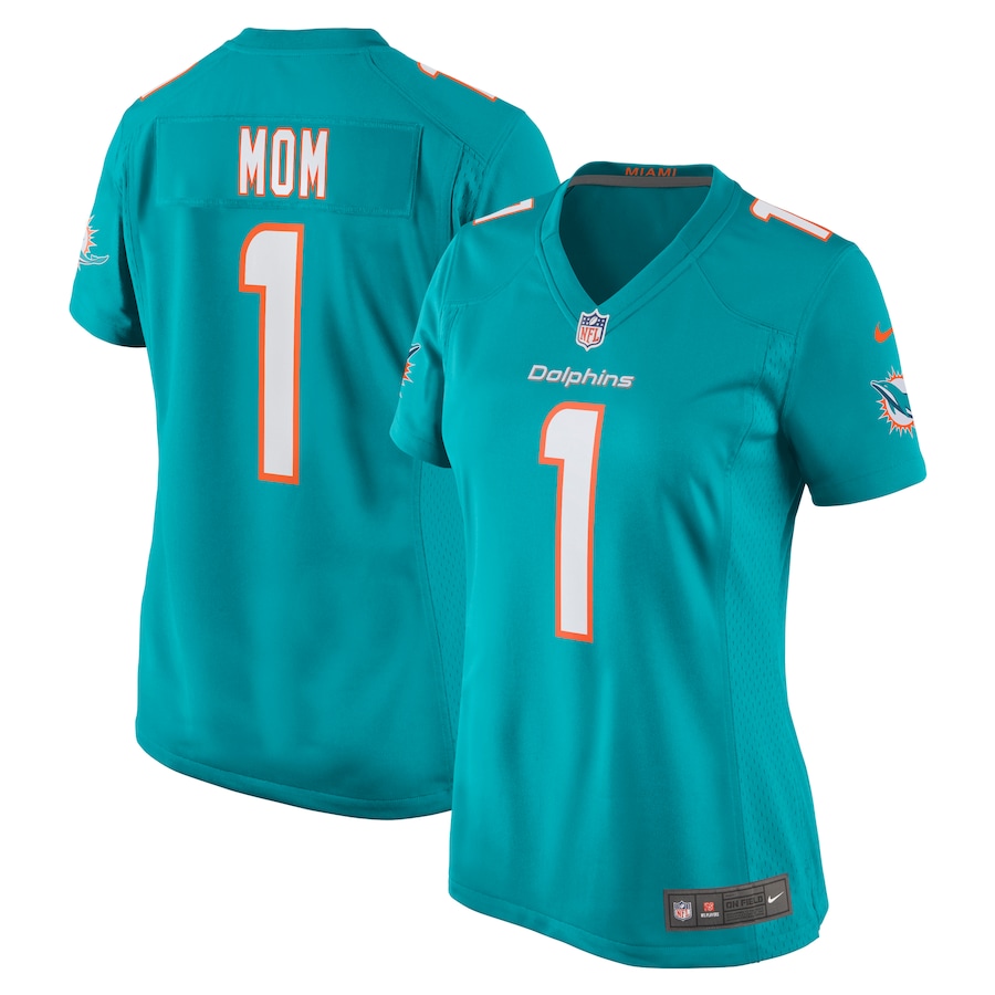 Women's Miami Dolphins Number 1 Mom Nike Aqua Game Jersey - Vujersey Los Angeles Rams