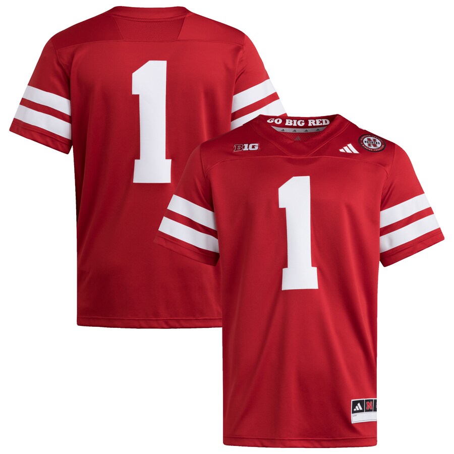 Men's adidas #1 Scarlet Nebraska Huskers Premier Jersey - Vujersey Los Angeles Rams