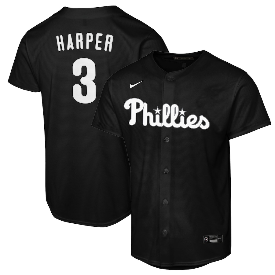 Youth Philadelphia Phillies Bryce Harper Nike Black Lights Out Replica Player Jersey - Vujersey Los Angeles Rams