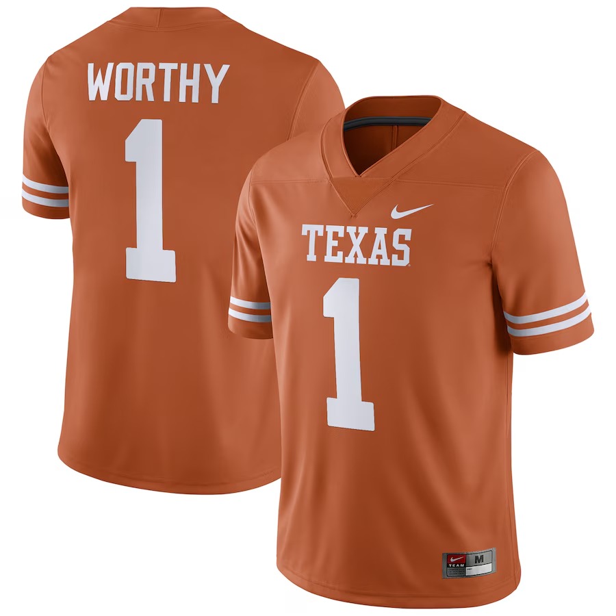 Xavier Worthy Texas Longhorns Nike NIL Replica Football Jersey - Texas Orange - Vujersey Los Angeles Rams