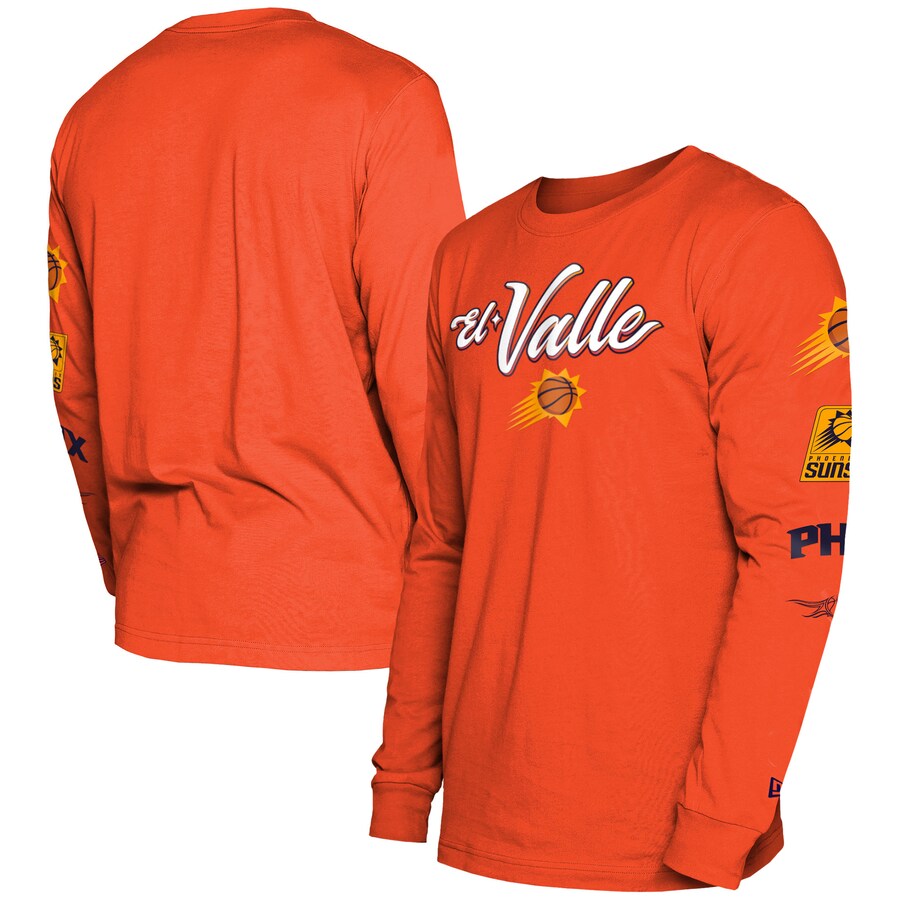 Men's Phoenix Suns New Era Orange 2023/24 City Edition Long Sleeve T-Shirt - Vujersey Los Angeles Rams
