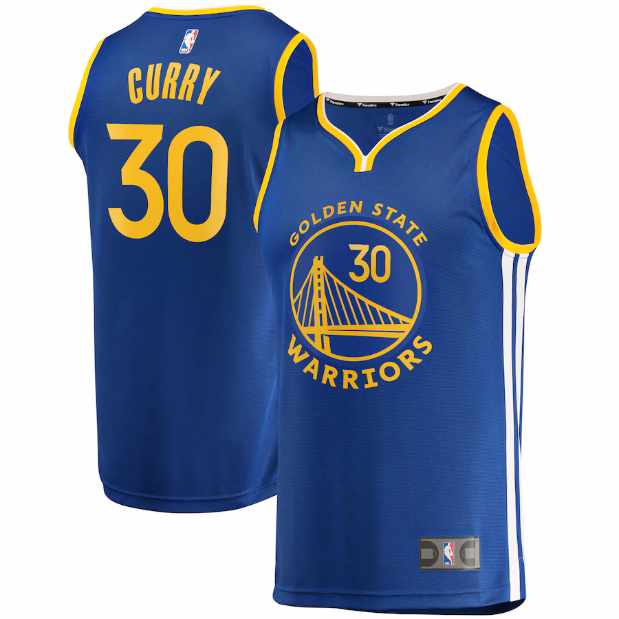 Men's Golden State Warriors Stephen Curry Fanatics Blue Fast Break Replica Jersey - Icon Edition - Vujersey Los Angeles Rams