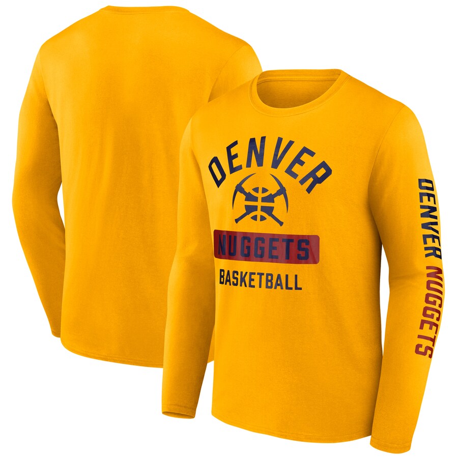 Men's Denver Nuggets  Fanatics Gold Long Sleeve T-Shirt - Vujersey Los Angeles Rams