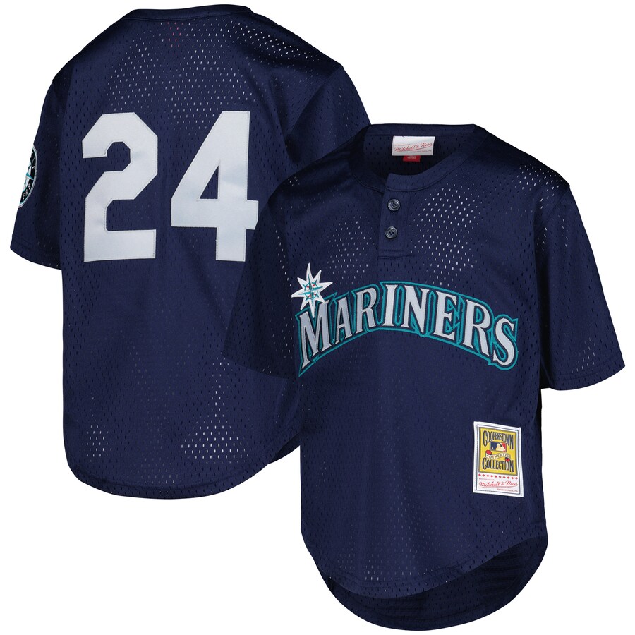 Youth Seattle Mariners Ken Griffey Jr. Mitchell & Ness Navy Cooperstown Collection Mesh Batting Practice Jersey - Vujersey Los Angeles Rams