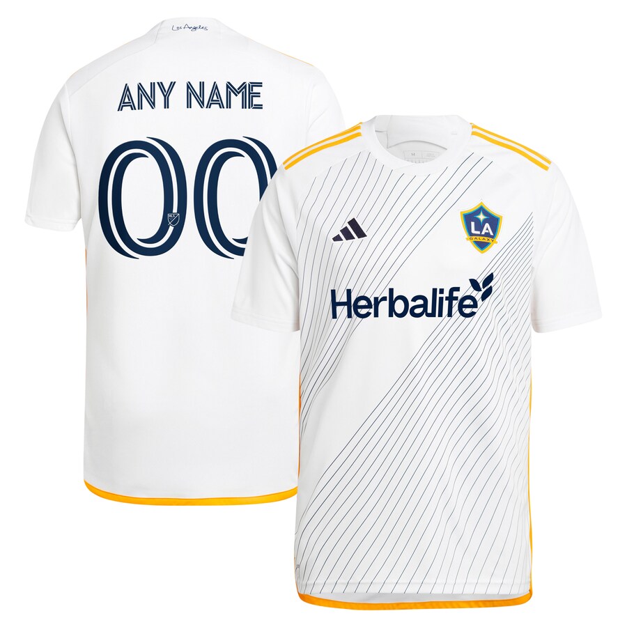 Men's LA Galaxy  adidas White 2024 Angeleno Kit Replica Custom Jersey - Vujersey Los Angeles Rams