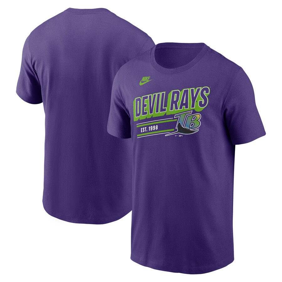 Men's Tampa Bay Rays Nike Purple Cooperstown Collection Retro T-Shirt - Vujersey Los Angeles Rams
