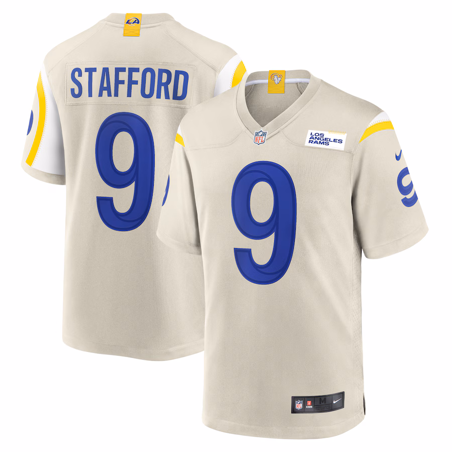 Men's Los Angeles Rams Matthew Stafford Nike Bone Player Game Jersey - Vujersey Los Angeles Rams
