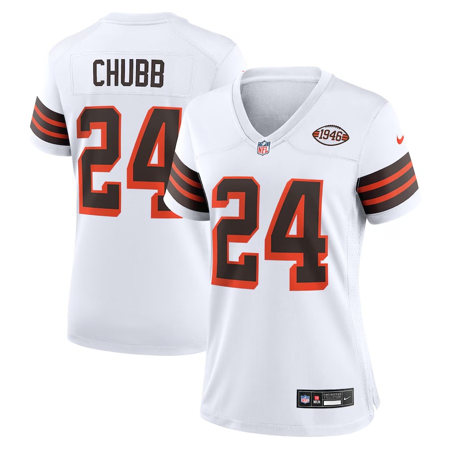 Women's Cleveland Browns Nick Chubb Nike  White Alternate Game Jersey - Vujersey Los Angeles Rams
