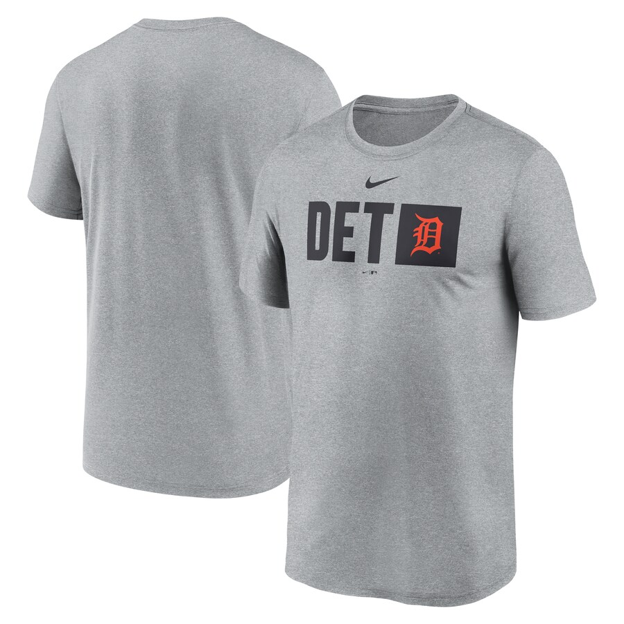 Men's Detroit Tigers Nike Heather Gray Tricode Legend T-Shirt - Vujersey Los Angeles Rams