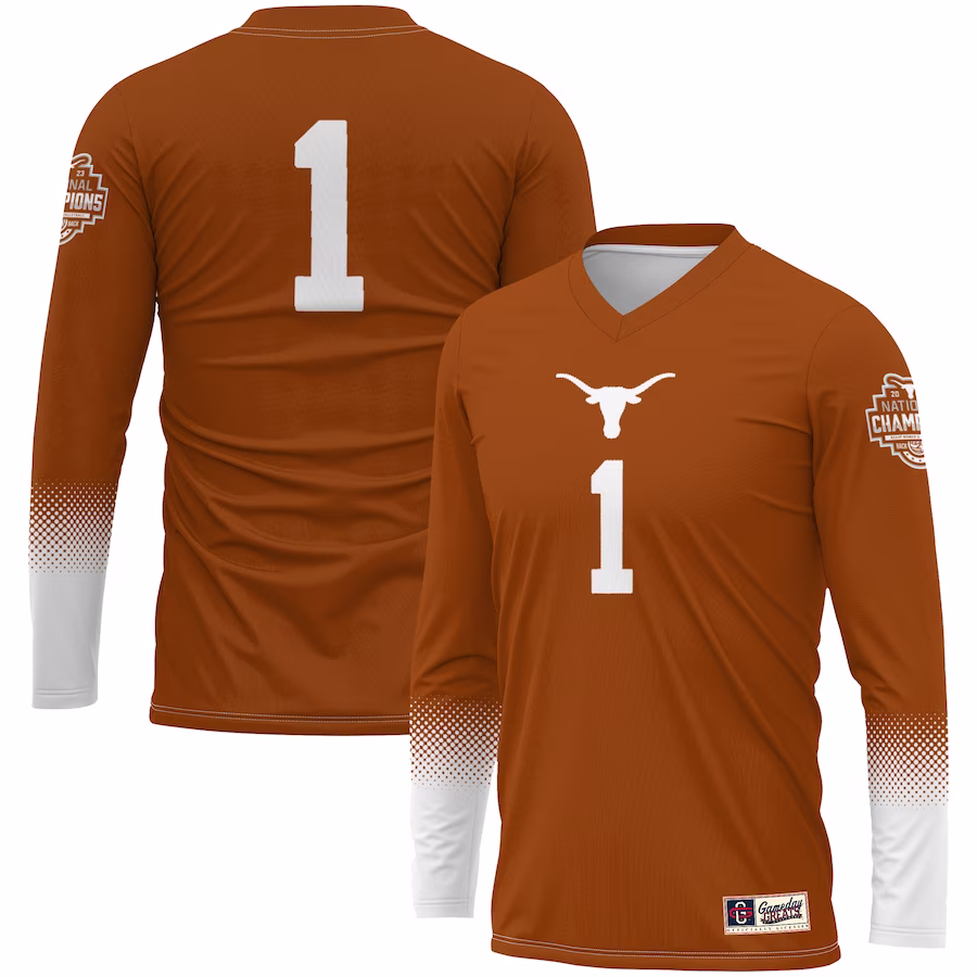 #1 Texas Longhorns GameDay Greats Unisex 2023 NCAA Women's Volleyball National Champions Fashion Jersey - Texas Orange - Vujersey Los Angeles Rams