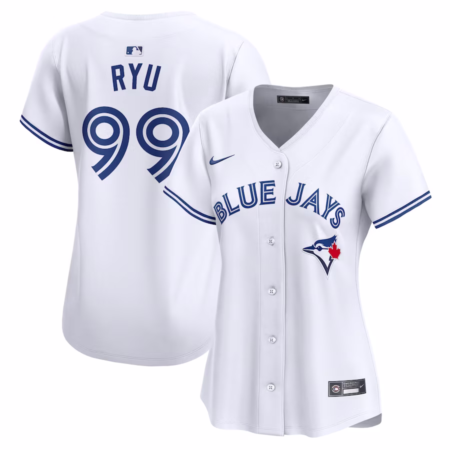 Women's Toronto Blue Jays Hyun Jin Ryu Nike White Home Limited Player Jersey - Vujersey Los Angeles Rams
