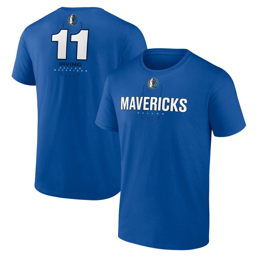 Men's Dallas Mavericks Kyrie Irving Blue Behind The Back Name & Number T-Shirt - Vujersey Los Angeles Rams