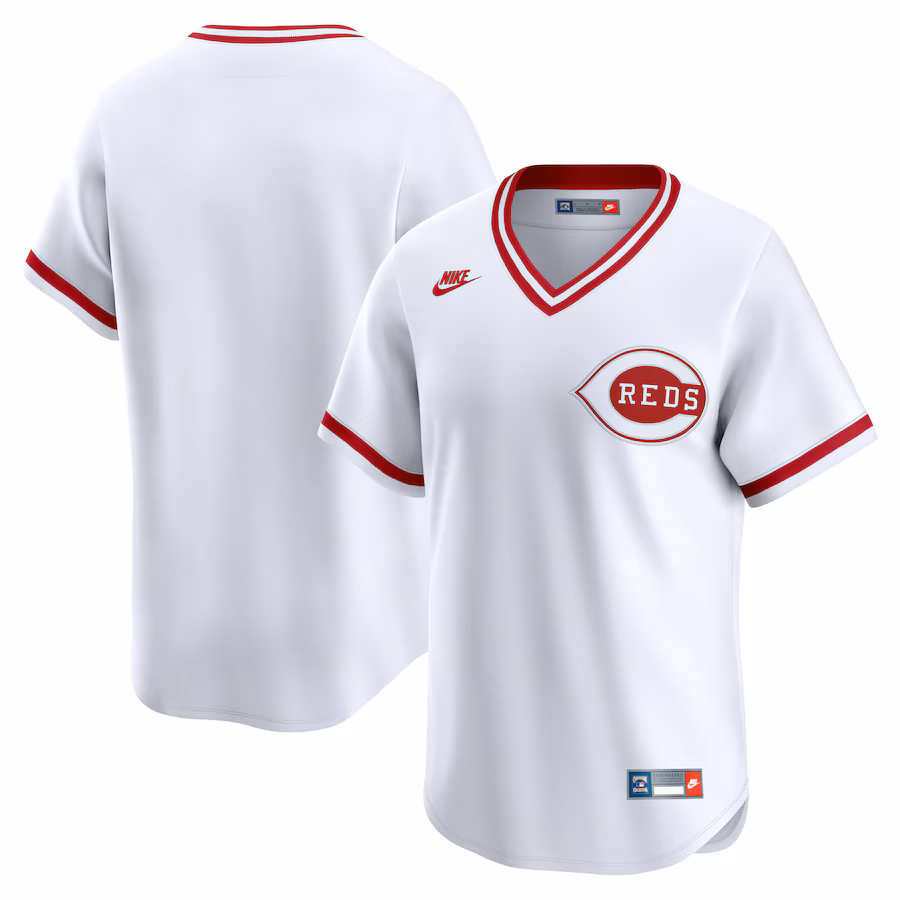 Men's Cincinnati Reds Nike White Throwback Cooperstown Collection Limited Jersey - Vujersey Los Angeles Rams