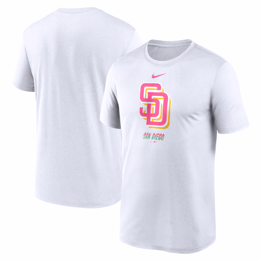 Men's San Diego Padres Nike White City Connect Logo T-Shirt - Vujersey Los Angeles Rams