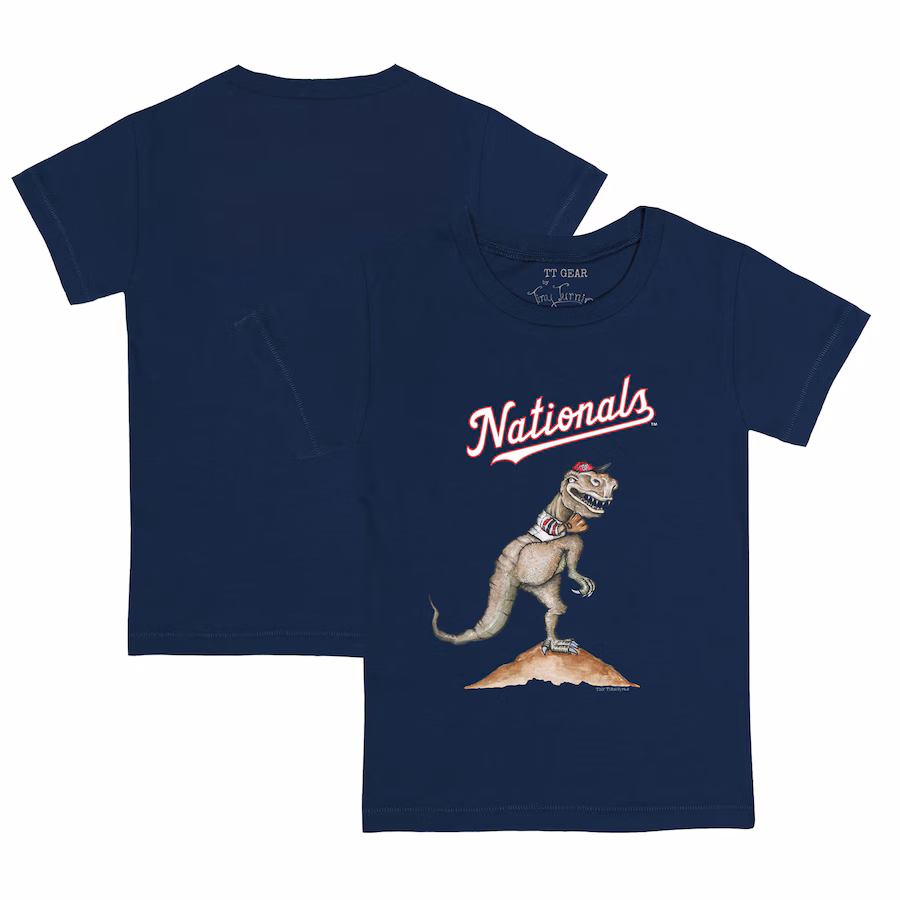 Youth Washington Nationals Tiny Turnip Navy TT Rex T-Shirt - Vujersey Los Angeles Rams