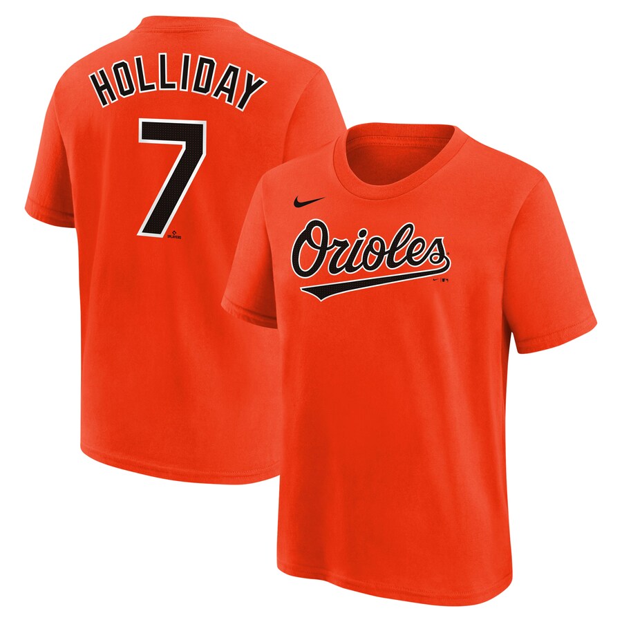 Youth Baltimore Orioles Jackson Holliday Nike Orange Name & Number T-Shirt - Vujersey Los Angeles Rams