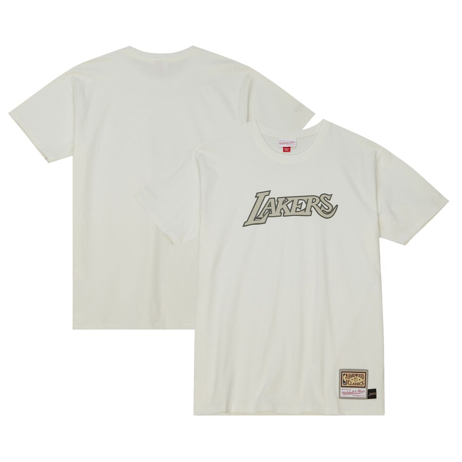 Men's Los Angeles Lakers  Mitchell & Ness Cream Hardwood Classics T-Shirt - Vujersey Los Angeles Rams