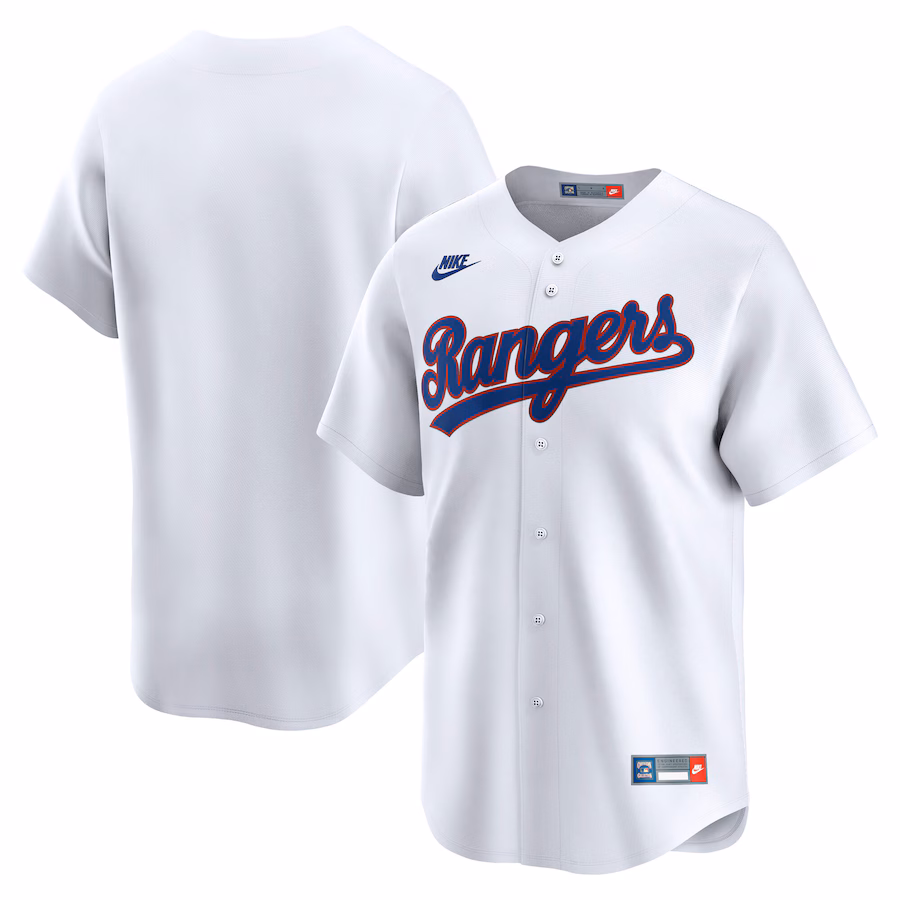 Men's Texas Rangers Nike White Throwback Cooperstown Collection Limited Jersey - Vujersey Los Angeles Rams